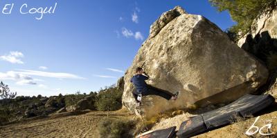 Spanish climber in El Cogul